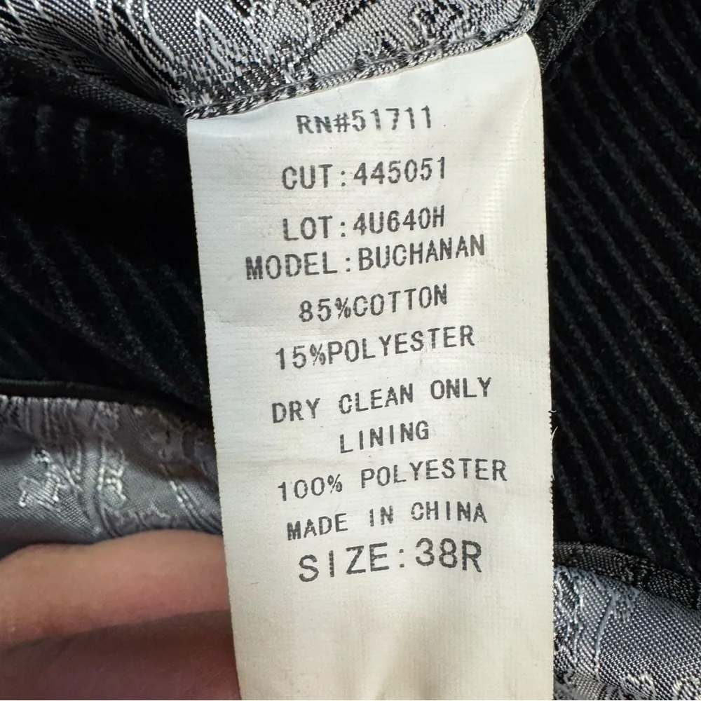 Assets Andrew Fezza Black Corduroy Blazer Size 38R